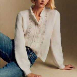 Sezane Angie Cardigan Ecru - Size XXS